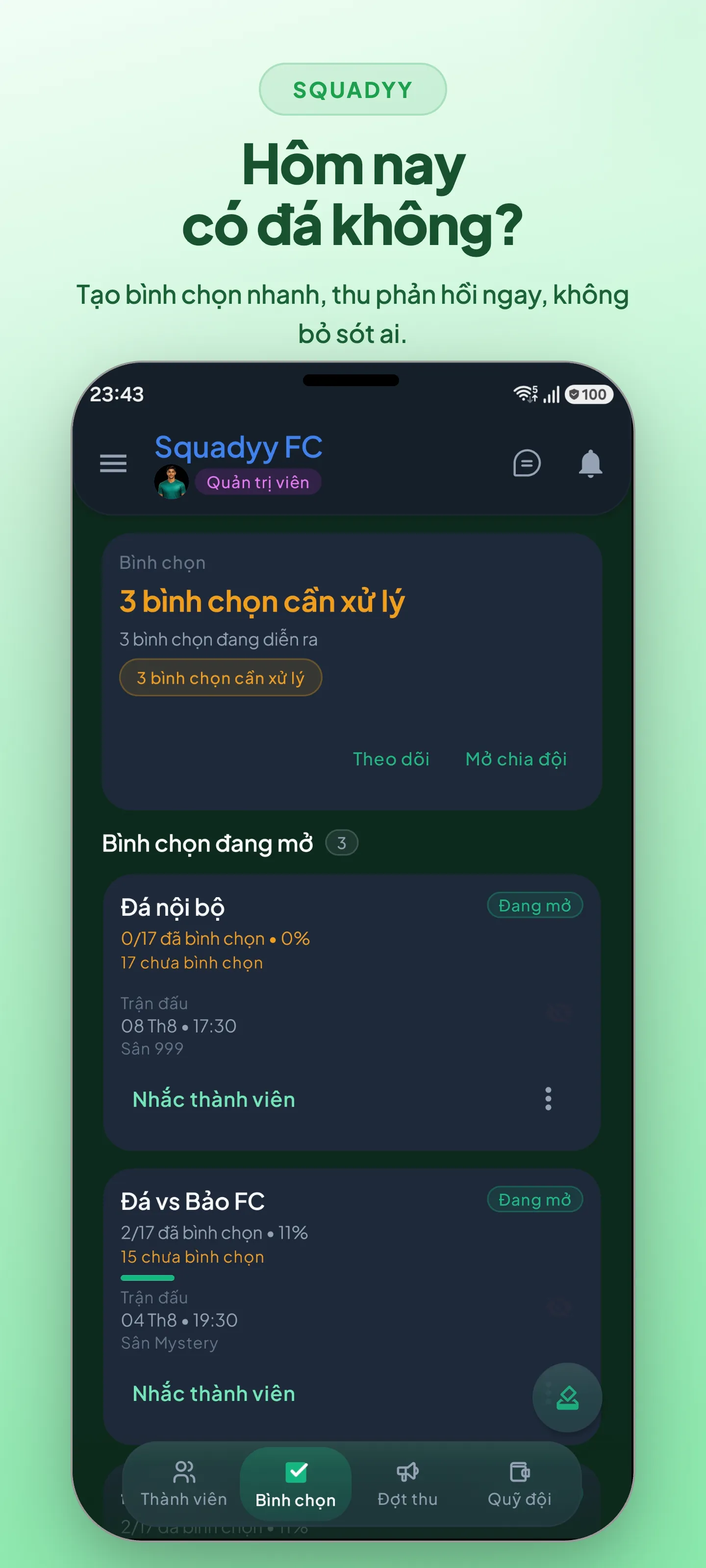 Squadyy - Quản lý quỹ